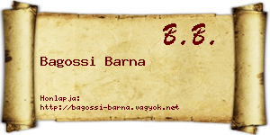 Bagossi Barna névjegykártya